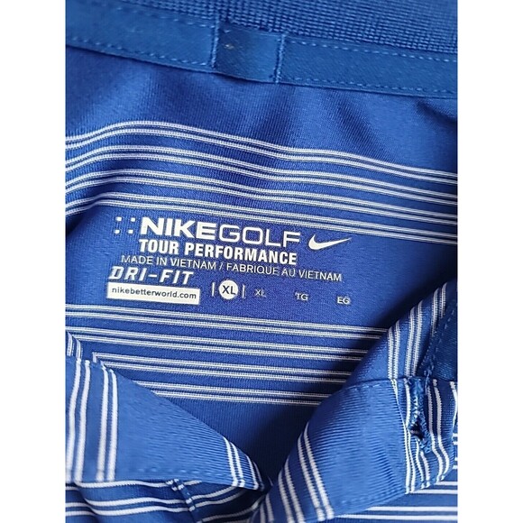 Nike Golf Tour Performance Dri-Fit Blue/White Short Sleeve Polo Shirt Men’s XL - Picture 3 of 3